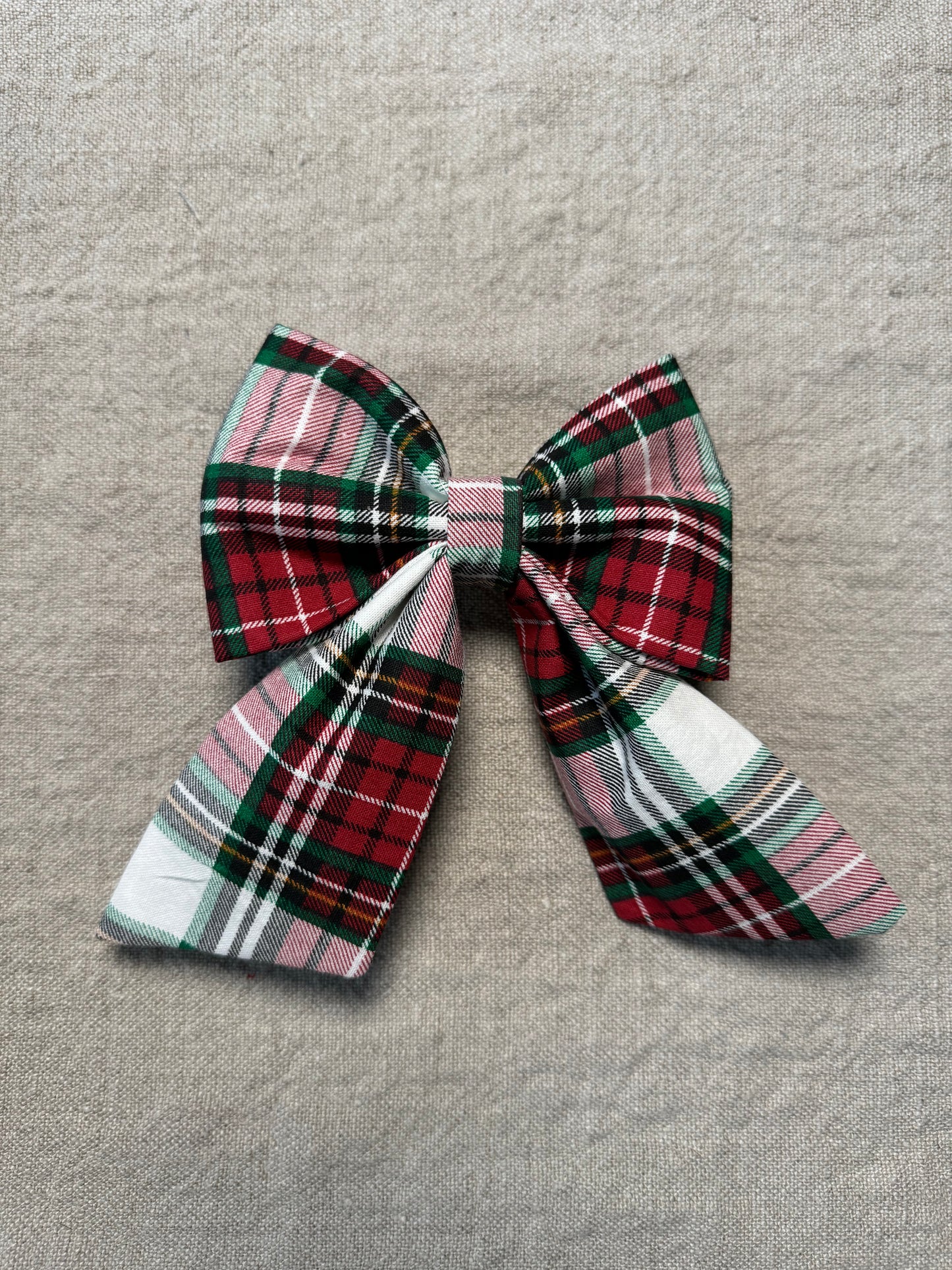 White Plaid Bow