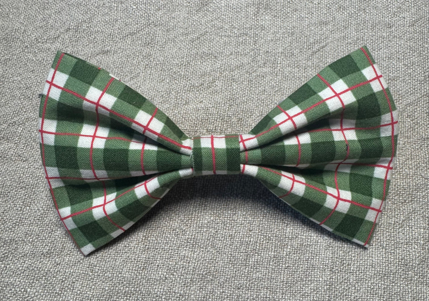 Green, White & Red Checked Bow Tie