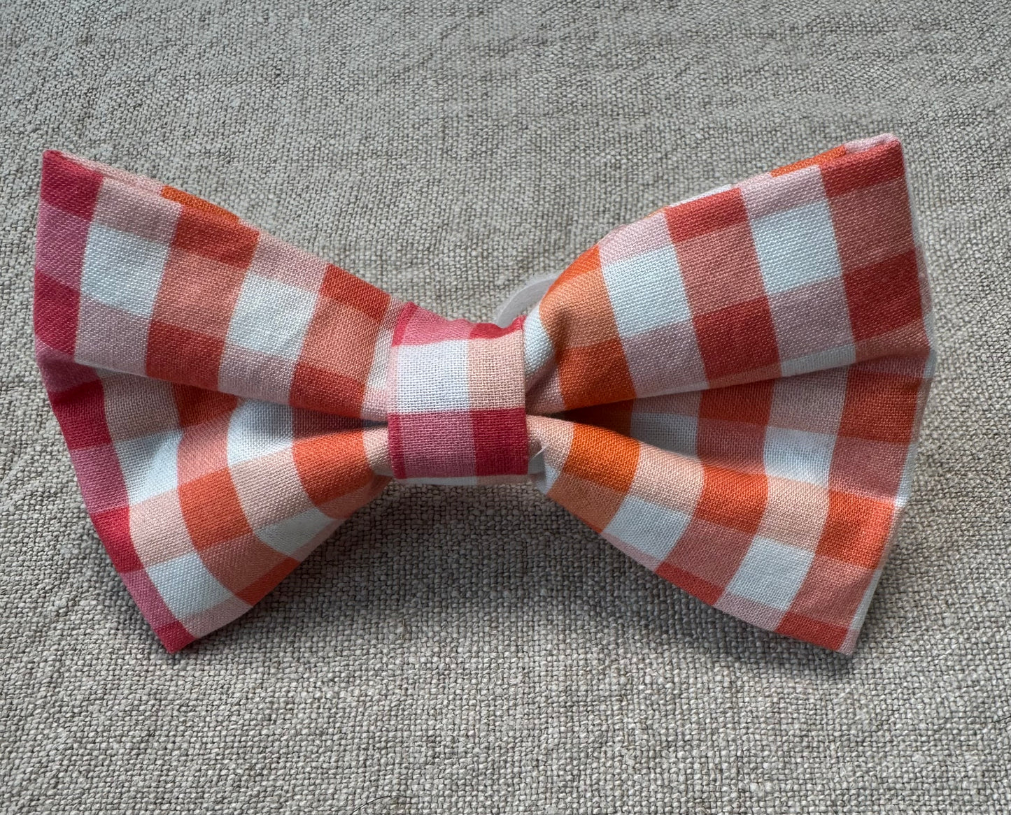 Coral Check Bow Tie