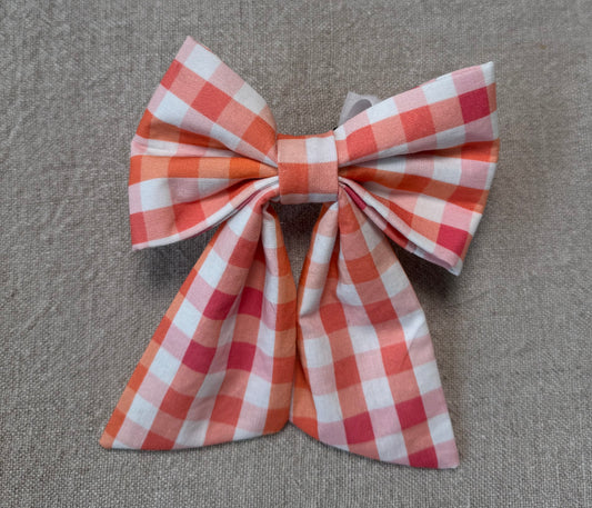 Coral Check Bow