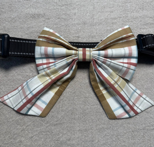 Light Fall Plaid Bow