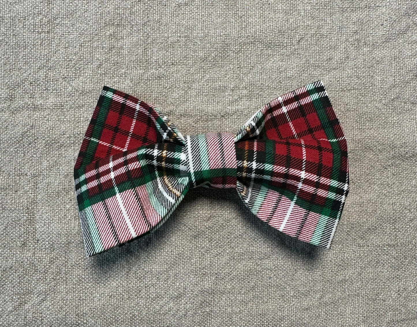 White Plaid Bow Tie