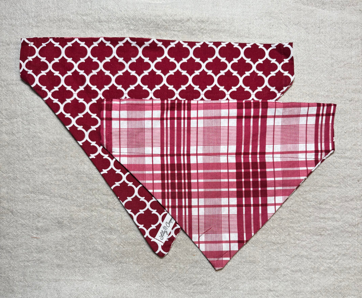 Maroon and White Design & Plaid