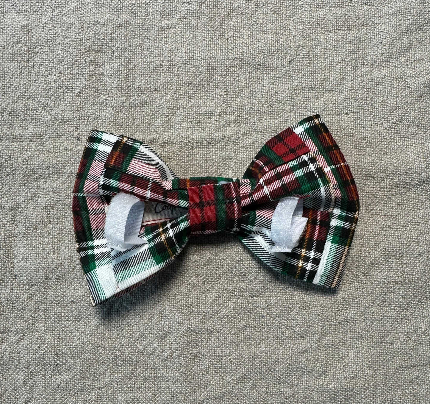 White Plaid Bow Tie